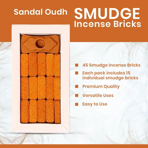 Vista 7 de Smudge - Juego de 45 ladrillos de incienso, Palo Santo, salvia blanca, sandalias Oudh para limpieza de energía negativa y protección, aromaterapia