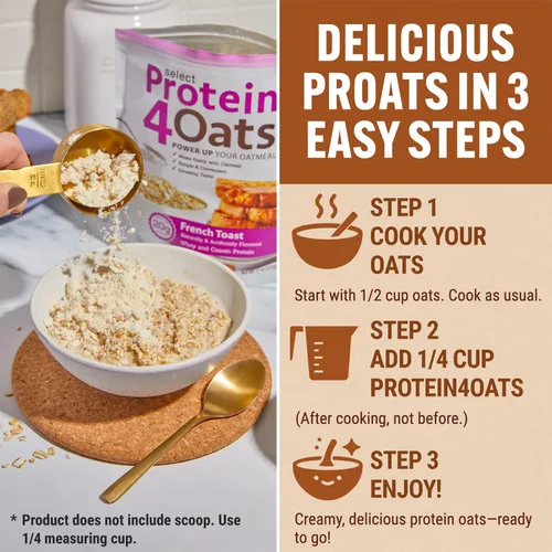 Vista 5 de PEScience Protein4Oats Protein for Oatmeal, Apple Cinnamon, 12 Servings