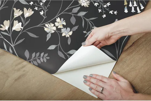 Vista 5 de Roommates RMK12179PLW Black Meadow Mix - Papel tapiz para despegar y pegar