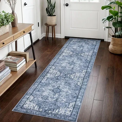 Vista 127 de SIILOOM Alfombra lavable de 2 x 3 pies, alfombra suave color taupe ceniza para entrada, tapete antideslizante para puerta de interior, tapete