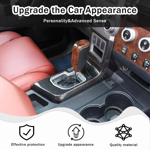 Vista 2 de Funda de Marco y Embellecedor del Panel de Cambio de Marchas para la Consola Central de Toyota Tundra 2007 2008 2009 2010 2011 2012 2013, Accesorios