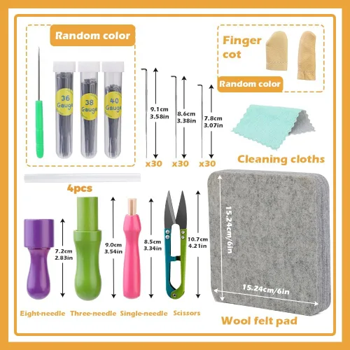Vista 2 de SOCNITC Kits de fieltro de aguja de 45 colores con 99 piezas de herramientas de agujas para fieltro de aguja, manualidades