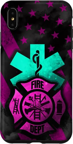 Vista 11 de EMT EMS Firefighter Pink Turquoise Fire Rescue American Flag Case for iPhone 16