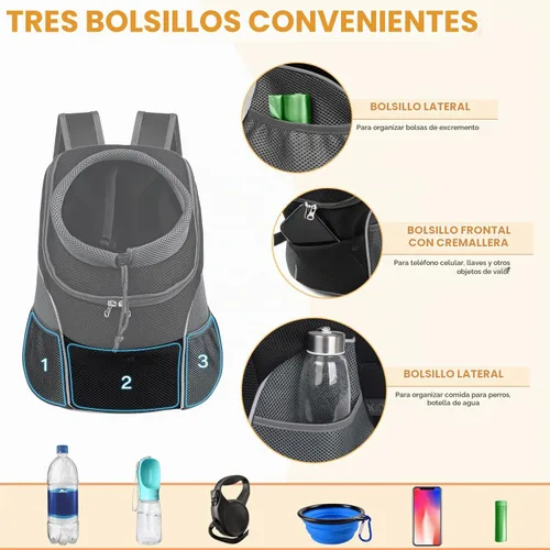 Vista 4 de YUDODO Mochila portadora delantera para perro, mochila transpirable Negro