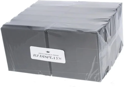 Vista 3 de R J Displays - Paquete de 12 cajas de regalo de cartón negro mate de algodón para el día de San Valentín, 3 x 3 x 1 pulgada