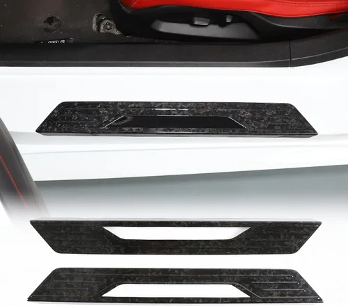 Vista 8 de Protectores de umbral de puerta compatibles con Corvette C8 Stingray 2020-2023, borde de protección de umbral de puerta, cubierta interior de umbral