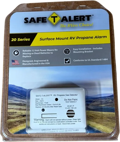Vista 2 de Safe T Alert Serie 20 Mini Alarma de Gas LP - Alarma de Propano - Montaje en Superficie, Blanco - 20-441-P-WT