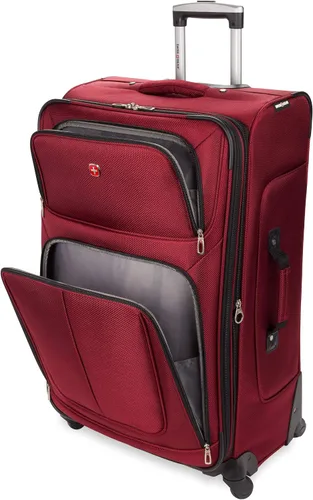 Vista 9 de SwissGear - Equipaje suave expandible Sion con ruedas, Borgoña
