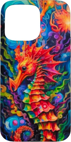 Vista 30 de Funda para iPhone 14 Plus Seahorse Coastal Colorful Ocean Life Art Aquarium Lover Case