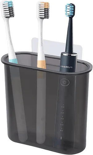 Vista 8 de Paquete de 2 soportes para cepillos de dientes montado en la pared, soporte autoadhesivo para cepillo de dientes para baño, cepillo de dientes