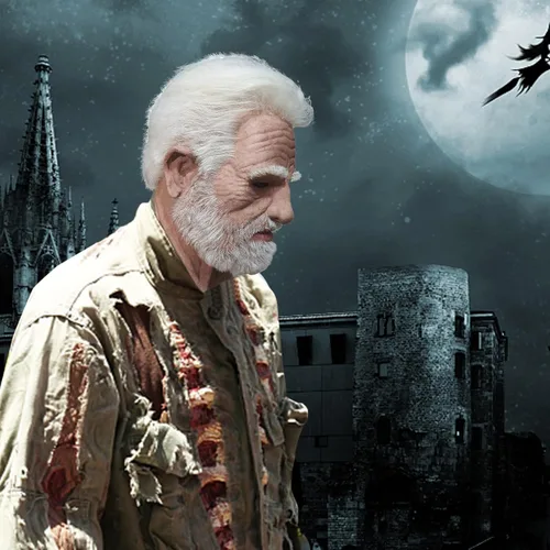 Vista 2 de ALXOY GHDLM - Máscara realista de anciano, máscara de látex de hombre calvo, máscara realista para fiesta de Halloween, fiesta de cosplay (Q)