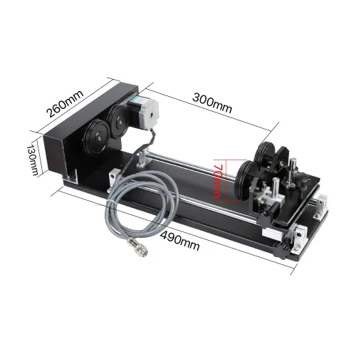 Vista 3 de Cloudray Accesorio giratorio láser de CO2 Eje giratorio de 2 ejes CNC Laser Accesorio giratorio con motor paso a paso 2 fases Nema 23