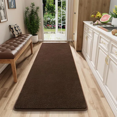Vista 37 de AROGAN Alfombra Shag de Pasillo de 2 x 4 pies para pasillos, alfombras lavables con espuma viscoelástica para dormitorio, entrada