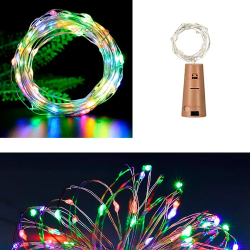 Vista 3 de Combo Pack 3 Guirnaldas de Alambre en Corcho de Botella 30 leds (MULTICOLOR)
