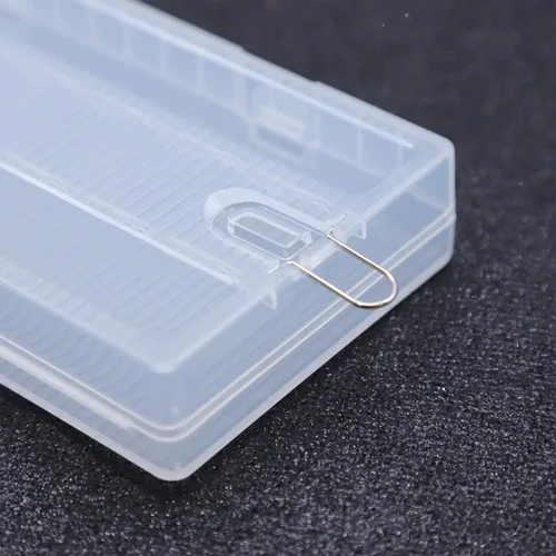 Vista 3 de Paquete de 2 cajas de almacenamiento de baterías de plástico 18650 de 8 celdas con soporte de gancho, impermeable, transparente, de plástico duro