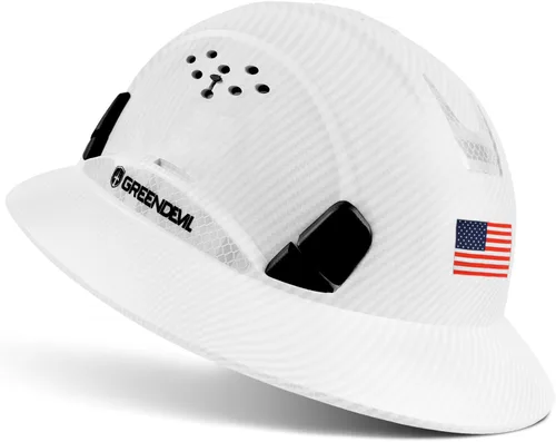Vista 8 de GREEN DEVIL Casco de seguridad de construcción ventilado de ala completa, casco de seguridad aprobado por la OSHA Cascos De Construccion ABS