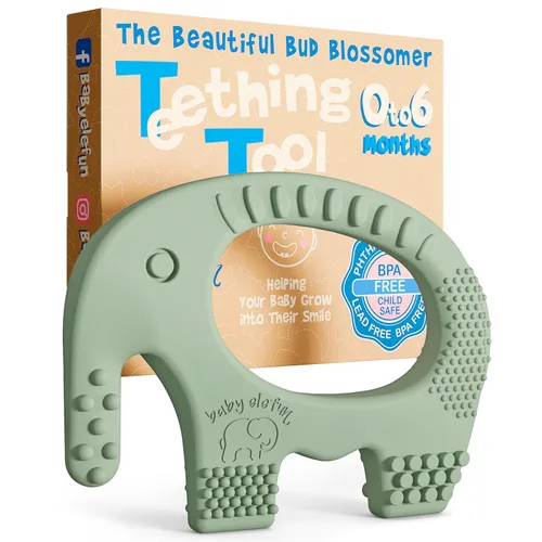Vista 16 de Juguetes de dentición Baby Elefun para bebés 5X Alivio del dolor Sin retraso 0-6 meses Azul 34-38 Azul