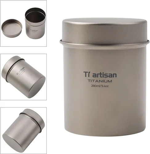Vista 4 de Titanium Small Tin Can Box Canister Tea Tins 280ml/9.4oz Coffee Tins Food Storage Container for Tea,Coffee, Herb, Candy, Chocolate, Sugar, Spices