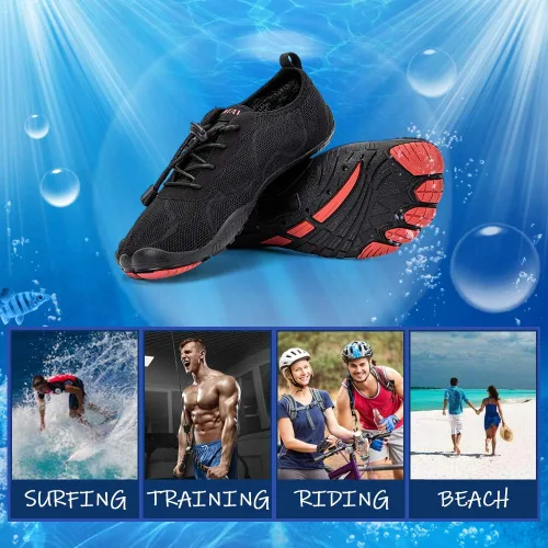 Vista 7 de HIITAVE - Zapatos acuáticos y con sensación de pies descalzos para hombre, calcetines acuáticos de secado rápido para deportes al aire libre