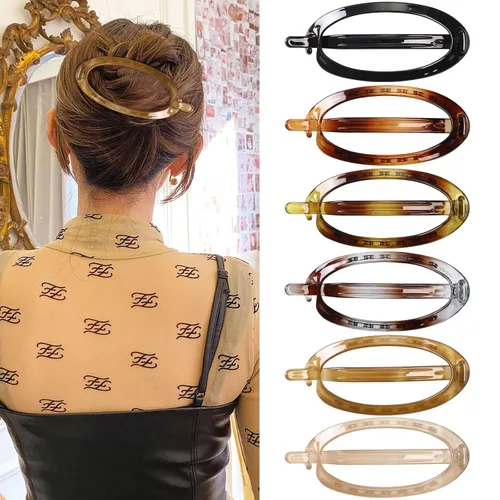 Vista 15 de Pinzas de pelo planas French Concord - 6 piezas, pinzas de pelo curvas sin deslizamiento, pinzas de agarre para volumen, pinzas de pelo para mujeres