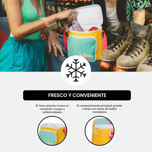 Vista 4 de Igloo Bolsa de Almuerzo Retro Cuadrada Refrigeradora