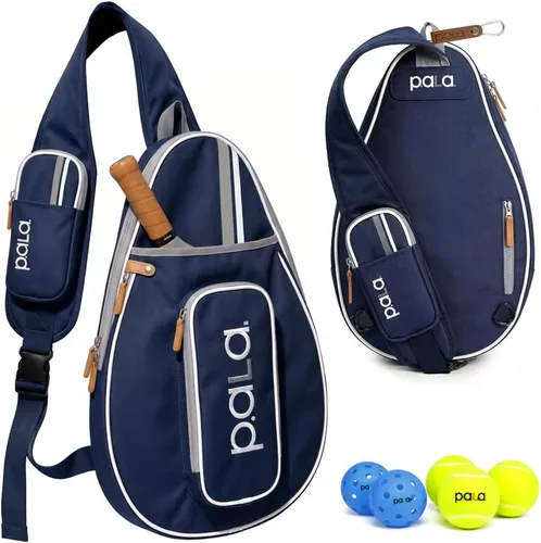 Vista 11 de P.ala Multi-Sport Crossbody Padel Bag – Fits 2 Padel Rackets, Lightweight 2.07 lb, Fence Hook, 13” Device Sleeve, Compact Racket Bag for Padel Blanco