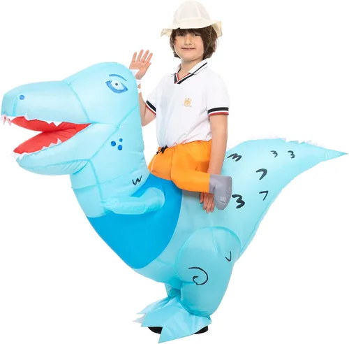 Vista 2 de IHGYT Inflatable Costume for Kids Blow up Dinosaur Costume for Boys and Girls Halloween Party Riding T Rex Out Outfits Kids