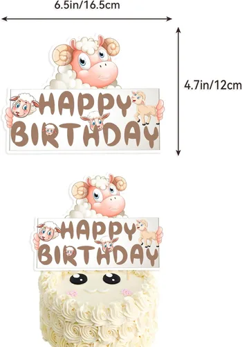 Vista 4 de Juego de decoraciones de fiesta de ovejas, 38 unidades, blanco, unisex, para adultos y niños, perfecto para cumpleaños, baby showers, celebraciones