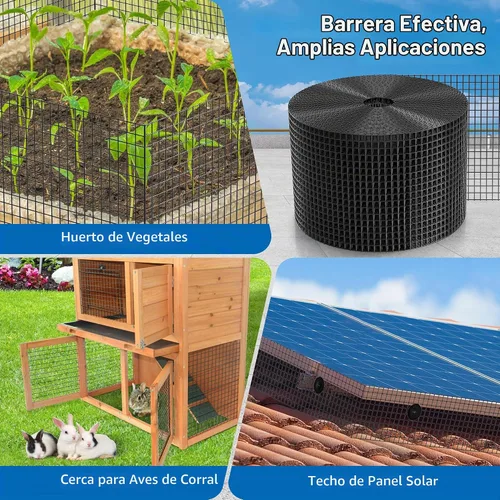 Vista 7 de ZeroPone Panel solar de 6 pulgadas x 50 pies, protector de aves para paneles solares con 50 sujetadores de acero inoxidable, rollo de alambre