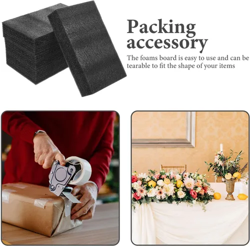 Vista 2 de EXCEART Bloques de espuma multiusos para embalaje, 4 piezas, almohadillas de espuma para embalaje de manualidades, insertos con elasticidad para uso