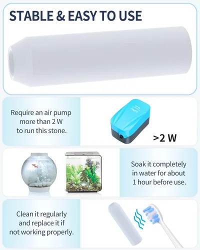 Vista 3 de Pawfly Acuario de repuesto de piedra de aire burbujeador para acuario para tubo clásico específico de flujo de halo y Life Fish Tanks Mini