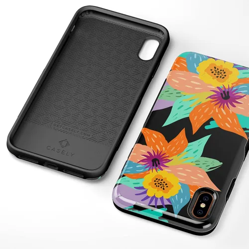 Vista 49 de Casely Funda para iPhone Xs Max Funda con estampado de festival (solo buenas vibraciones)