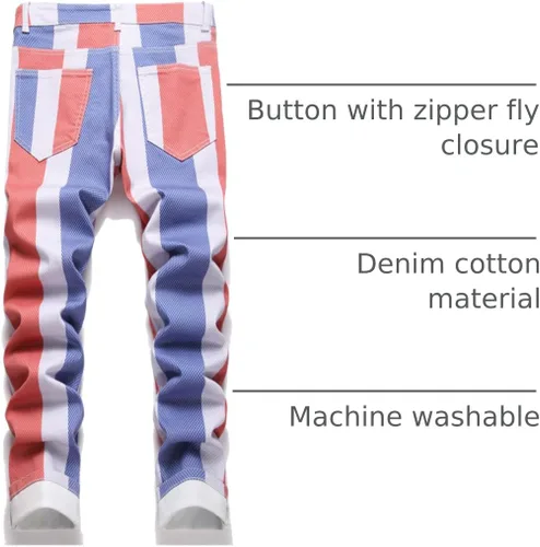 Vista 142 de Enrica Pantalones vaqueros estampados casuales para hombre