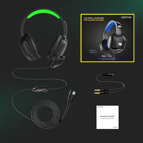 Vista 7 de Auriculares para juegos con micrófono para PC, Xbox One Series Xs, PS4, PS5, interruptor, auriculares estéreo con cancelación de ruido