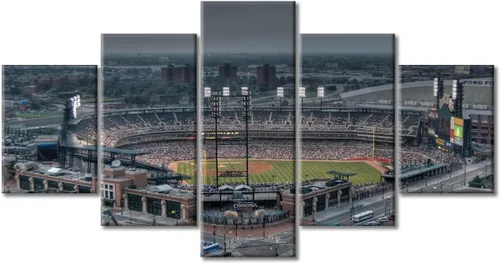 Vista 13 de Busch Stadium Baseball Home Decor St. Louis, Missouri Cityscape - Pósteres e impresiones artísticas de pared de 5 piezas de estadios de béisbol