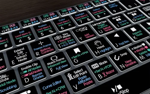 Vista 5 de KB Covers Teclado retroiluminado Davinci Resolve de aluminio - Windows - US Retroiluminación de aluminio - Ventanas