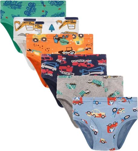 Vista 9 de Boboking - Calzoncillos 100% de algodón, para niños pequeños, ropa interior suave, con diseño de dinosaurios y de camiones