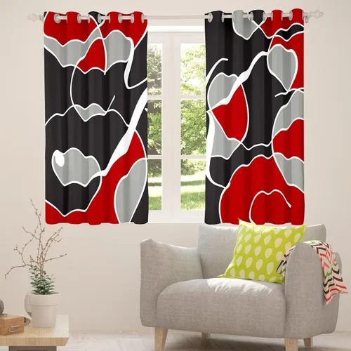 Vista 4 de Feelyou Cortinas opacas geométricas de oscurecimiento para sala de estar, cortinas opacas con líneas de rayas para niños, arte abstracto moderno