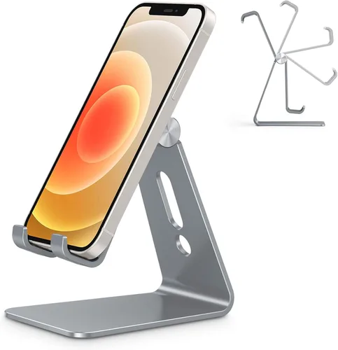 Vista 17 de OMOTON C2 Soporte de aluminio ajustable para teléfono celular con corte de carga, negro