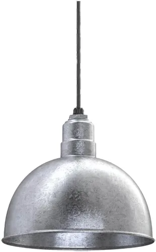 Vista 20 de Steel Lighting Co. Colgante de cuenco rosa Lámpara montada en el techo Cúpula de 15 pulgadas vástago de 12 pulgadas Estilo granero de acero