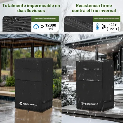 Vista 6 de Porch Shield Cubierta de columna de fuego de patio cuadrada resistente al desvanecimiento de 21 pulgadas impermeable al aire libre cubierta alta