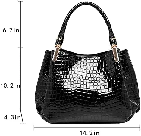 Vista 7 de Bolso grande de piel sintética con asa superior para mujer, talla única
