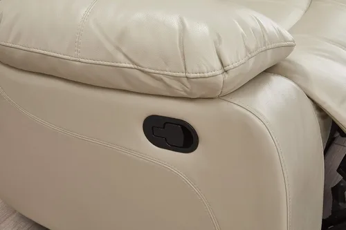 Vista 7 de Betsy Furniture Sofá reclinable de piel sintética con consola 8018, varios colores (beige, sofá biplaza)