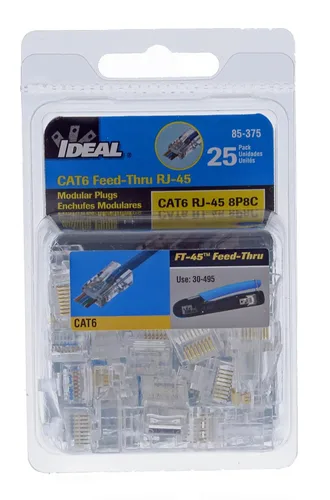 Vista 8 de Ideal Electrical 85-375 8P8C - Enchufe modular de una sola pieza, conector RJ-45 de diseño de alimentación para cables CAT6, par trenzado de 250