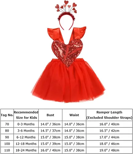 Vista 7 de Newborn Baby Girl 1st Valentines Day Outfit Love Heart Romper Dress with Headband Birthday Photo Shoot