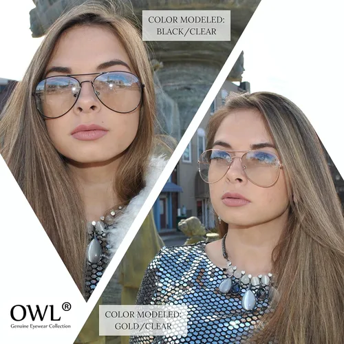 Vista 23 de OWL Paquete de 12 lentes de sol de aviador a granel de metal dorado, plateado, marco negro para hombres y mujeres, gafas de fiesta