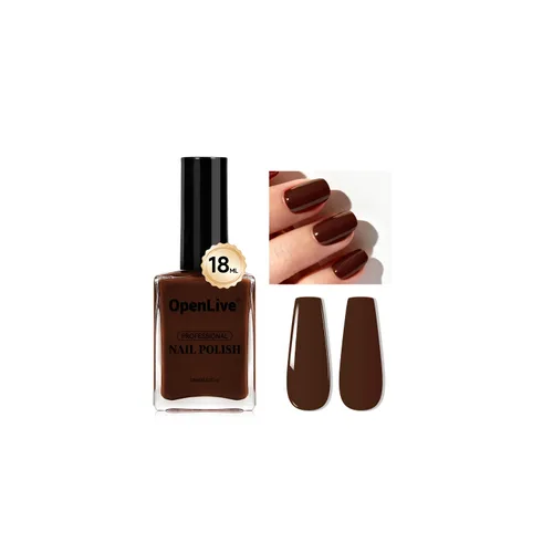 Vista 21 de OpenLive Esmalte de uñas negro de 0.6 fl oz, gran volumen, secado rápido, secado rápido y de larga duración, arte de uñas de color para bricolaje