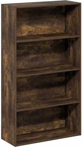 Vista 4 de Furinno Jaya - Estantería para libros de 4 niveles, estantería con estantería abierta, estantería de pie, 9.5 x 23.6 x 41.9 pulgadas