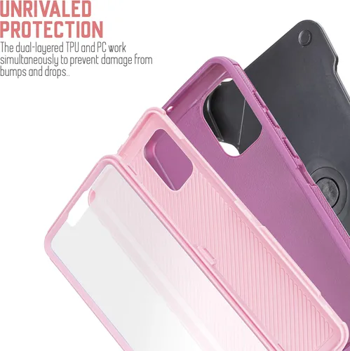 Vista 5 de Funda para Samsung Galaxy A71 con clip para cinturón, resistente a los golpes, protector de pantalla integrado, compatible con Samsung Galaxy A71