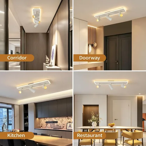 Vista 9 de Jaycomey Lámpara de techo LED moderna de 23 pulgadas, 3 focos ajustables 22.8 in Blanco
